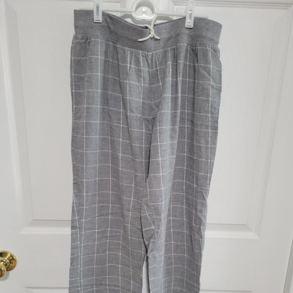 Grey and white pajama pants